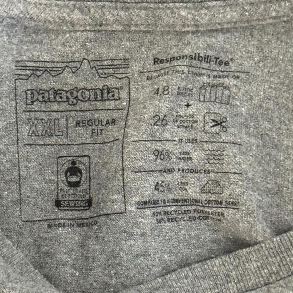 Patagonia Men's XXL GRAY Graphic Logo Tee Shirt XXLARGE - Picture 3 of 3